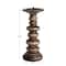 Hello Honey® 9" Natural Carved Wood Pillar Candle Holder